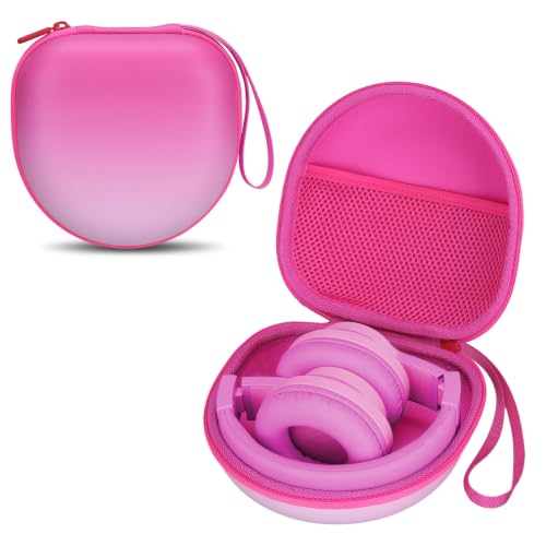 Kids Headphone Case, Gradient Hot Pink(Case Only) | Compatible with Candy Bila, iClever, JBL, acer, JoySpark, MIDOLA, EarFun, IMYB, noot Products Kids Headphone - color: Gradient Rose-red