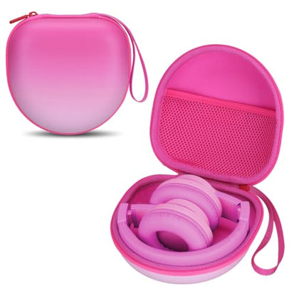 Kids Headphone Case, Gradient Hot Pink(Case Only) | Compatible with Candy Bila, iClever, JBL, acer, JoySpark, MIDOLA, EarFun, IMYB, noot Products Kids Headphone - color: Gradient Rose-red