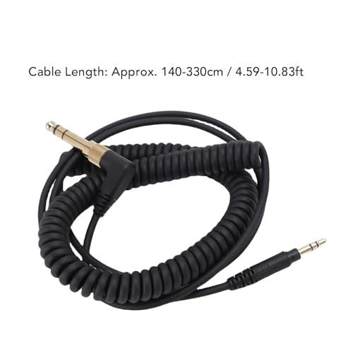 Headphone Extension Spring Cable, Secure Connection, Lossless Sound Quality, No Tangling, for DJ1200 Headphone, Extend Up to 3.3meter for DJ Booths, Studios or Home Use
