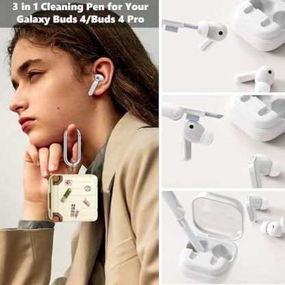 KOREDA Compatible with Samsung Galaxy Buds 4 Case/Buds 4 Pro Case Cover, Cute Funny Suitcase Design Case for Galaxy Buds 4 Pro, Fashion Protective Hard Case for Women Men with Keychain (Beige) - color: Beige