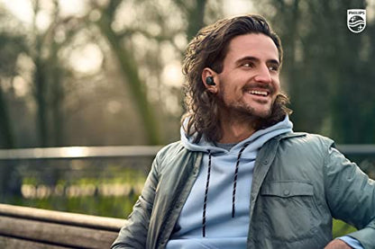 Philips T4556 True Wireless Headphones with Active Noise Canceling (ANC) and IPX4 Water Resistance, Black - color: Black