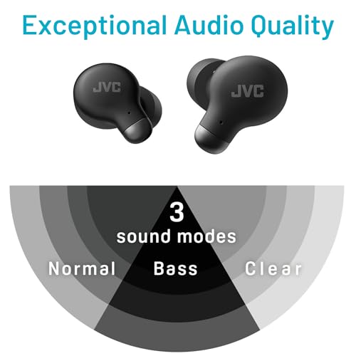 JVC Active Noise Cancelling True Wireless Earbuds - Bluetooth 5.3 with ANC - Comfortable Fit with S/M/L Silicon & Memory Foam Earpieces - IPX4 Water Resistant - 28 Hrs Playback - Compact Charging Case - color: Black