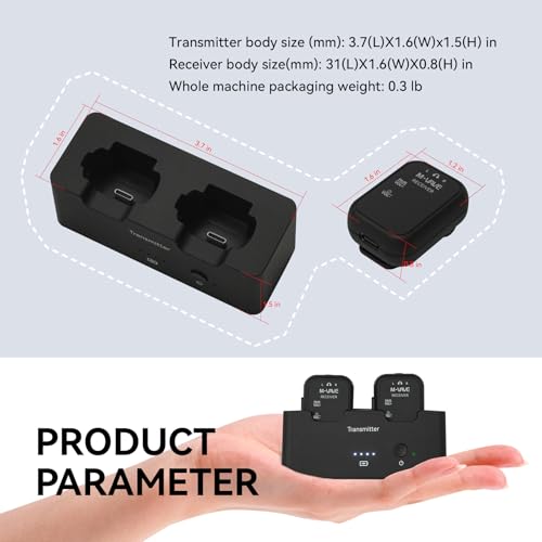 M-VAVE 2.4GHz Wireless in-Ear Monitor System Transmitter Receiver Auto-Pairing, 2.4G Stereo IEM System Low Latency in-Ear Guitar Studio Live Performance SWS-12 One to More