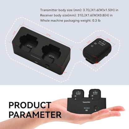 M-VAVE 2.4GHz Wireless in-Ear Monitor System Transmitter Receiver Auto-Pairing, 2.4G Stereo IEM System Low Latency in-Ear Guitar Studio Live Performance SWS-12 One to More