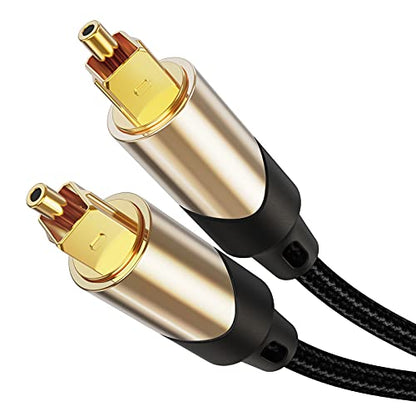 CableCreation 3FT Optical Audio Cable, Toslink Male to Male, Black & Gold, 24K Gold Plated Connectors, Compatible with Sound Bar, TV, PS4, Xbox, VD/CD Player, Blu-ray Player, Game Console - color: Black & Gold, size: 3Feet
