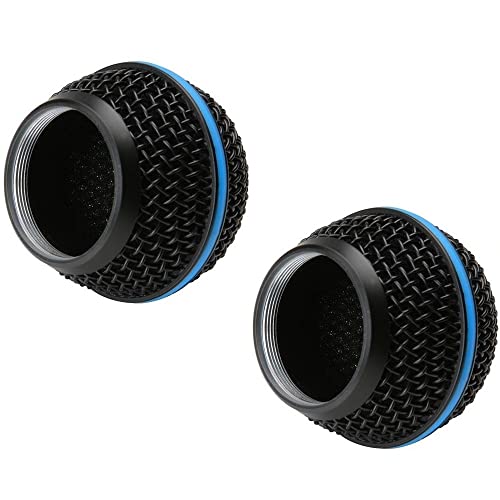 Generic RK265G Replacement Grille for Shure SLX2 Beta 58a Wireless Microphone with Windscreen, Dent-resistant Black, 2 Pack