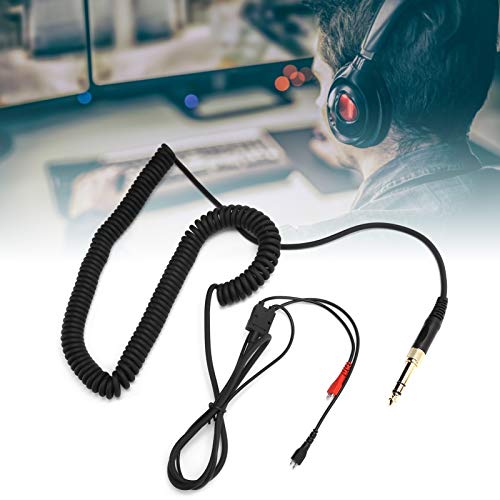 Diyeeni Coiled Headphone Cable for HD25 HD560 HD540 3.5mm to 6.35mm Adapter OFC Copper Wire Twisted Pair Design HD Sound 1.5m Unstretched 6m Stretched