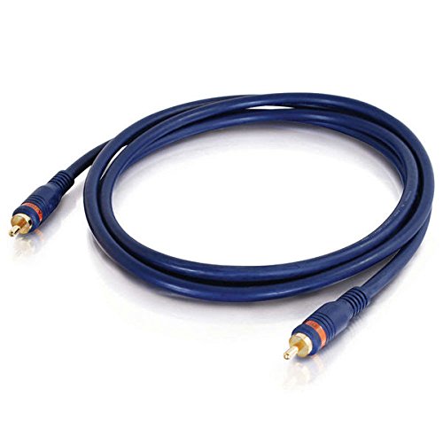 C2G Legrand Velocity S/PDIF Cable, Blue Digital Audio Coax Cable, 3 Foot Digital Audio Cable to Use As Home Theater Coaxial Cable, 1 Count, C2G 29114 - color: Blue, size: 3 Feet, style: Velocity Coax