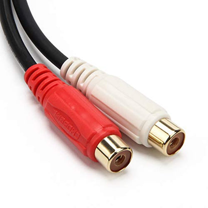 AHIER 3.5mm Male to RCA 2 Female Adapter Audio, Gold 1/8 Stereo Mini Jack | 20cm, Adapter