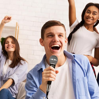KM58 Handheld Wired Karaoke Microphone, Cardioid Dynamic Vocal Mic with 13.12ft Detachable XLR Audio Cable and ON/Off Switch, for Karaoke Singing Machine, Speaker