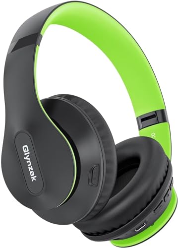 Wireless Bluetooth Headphones Over Ear V6.0 HiFi Stereo with Mic | 65H Playtime 6EQ Modes Foldable Bluetooth Headset with Microphone for Travel Smartphone Computer Laptop Green - color: Green