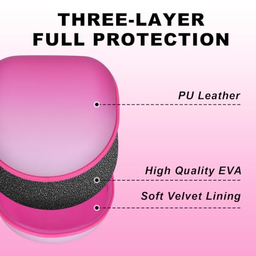 Kids Headphone Case, Gradient Hot Pink(Case Only) | Compatible with Candy Bila, iClever, JBL, acer, JoySpark, MIDOLA, EarFun, IMYB, noot Products Kids Headphone - color: Gradient Rose-red