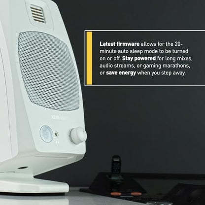 ADAM Audio D3V Active Desktop Studio Monitor Speakers - White | USB-C, D-ART Tweeter, 3.5in Woofer, 240W, 45Hz-23kHz, 97dB SPL, Balanced TRS, Headphone Out - style: D3V White