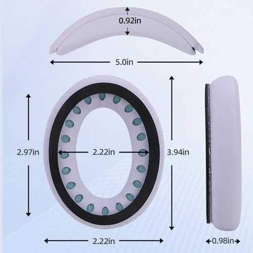 Ear Cushions and Headband Cushion Foam for Bose QuietComfort 35 45 (QC35 QC45) Headphones Accessories Easy to Install (Purple) - color: Purple