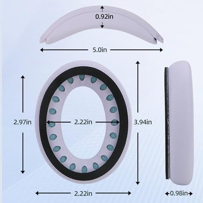 Ear Cushions and Headband Cushion Foam for Bose QuietComfort 35 45 (QC35 QC45) Headphones Accessories Easy to Install (Purple) - color: Purple