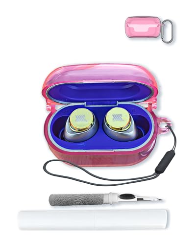 Case for AVIOT TE-V1R-HEN hololive English -Myth- Collaboration Wireless Earbuds,Soft Protective,Shockproof,BOVUGAC Silicone Case Cover with Keychain & Cleaning Kit & Lanyard-Pink - color: Pink