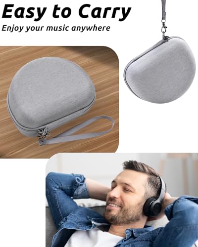 RAIACE Hard Storage Case Compatible with Skullcandy Crusher Over-Ear Headphones, for TOZO HT3 Headphones and More Foldable Headset, Travel Carrying Bag. (Case Only)-Gray - color: Gray