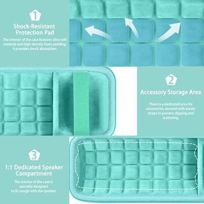 co2CREA Hard Travel Case for JBL Flip 7/6/5/4 Speaker, Mint Green - color: Mint Green Case