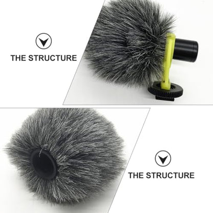VANZACK Microphone Windscreen Cover Windproof Furry for Camera Microphones Enhanced Sound Reception Durable Protection for Outdoor Use Compatible with Various Models
