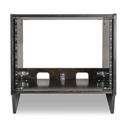 Sound Town DIY 8U Angled Desktop Turret Studio Rack for Home Studio and Recording Room, Baltic Birch Plywood, Black Espresso (SDRK-8SLD) - size: 8U, Black Espresso