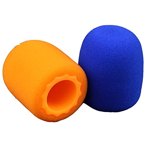 Qtopun 6 Set Microphone Protection Foam, 6 Shakeproof Anti-Rolling Wireless Handheld Microphone Windscreen Foam Cover 6 Protection Silicone Ring 6 Bottom Rod Sleeve Holder for KTV Device 18 Packs
