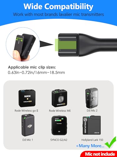 Wireless Mic Handheld Adapter with Foam Cover Fits DJI Mic 2, Rode Wireless GO II/ME, SYNCO G2/A2 and Hollyland Lark 150, Interview Microphone Adapter - color: 1-PCS