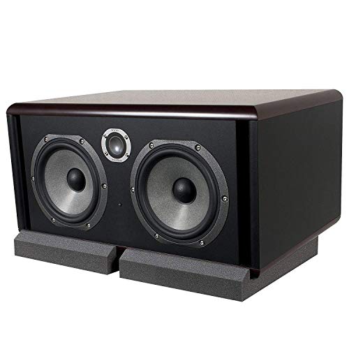 AxcessAbles Studio Speaker Isolation Pads for 6.5, 7, 8 Inch Studio Monitors | High Density Acoustic Foam Riser Prevents Vibrations Fits Most Stands | Isolation for Subwoofer, Large Speaker - 2 Pack - size: 6" to 8" Speakers