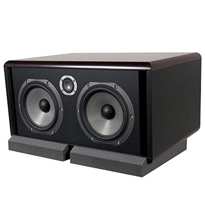 AxcessAbles Studio Speaker Isolation Pads for 6.5, 7, 8 Inch Studio Monitors | High Density Acoustic Foam Riser Prevents Vibrations Fits Most Stands | Isolation for Subwoofer, Large Speaker - 2 Pack - size: 6" to 8" Speakers