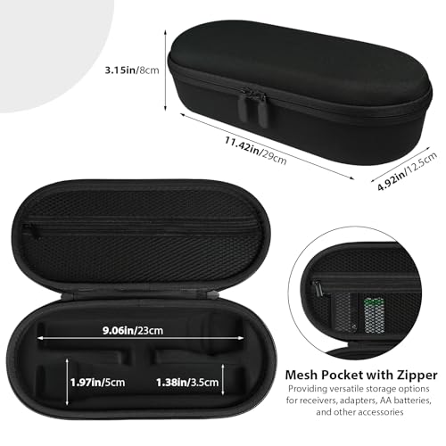 Wireless Microphone Case Compatible with JBL Wireless 2 Microphone System, Handheld Dual Mic Carrying Case, Travel Bag for Receiver, Batteries and Adapter, Karaoke - Black (Box Only) - color: Black