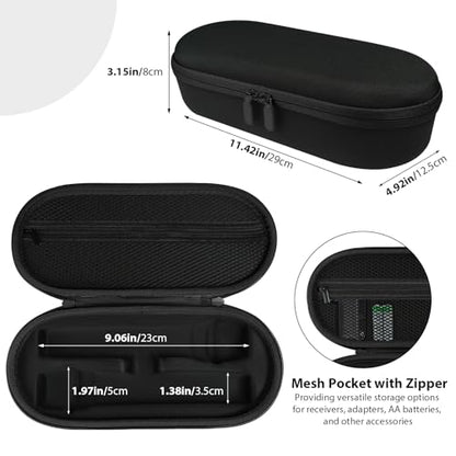 Wireless Microphone Case Compatible with JBL Wireless 2 Microphone System, Handheld Dual Mic Carrying Case, Travel Bag for Receiver, Batteries and Adapter, Karaoke - Black (Box Only) - color: Black