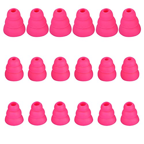 Earbud Tips Earbud Covers Triple Flange Ear Tip, 9 Pairs S/M/L Size Triple Flange Noise Isolate Silicone Cushion Ear Bud Tips with 3.8mm Connector Hole, Fit for Most in Ear Earphone
