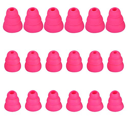 Earbud Tips Earbud Covers Triple Flange Ear Tip, 9 Pairs S/M/L Size Triple Flange Noise Isolate Silicone Cushion Ear Bud Tips with 3.8mm Connector Hole, Fit for Most in Ear Earphone