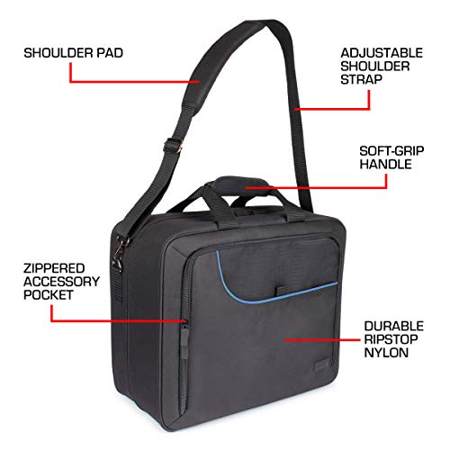 USA Gear DJ Mixer Travel Travel Bag Fits Yamaha MG10XU, MG06X, Mackie Mix8 8-Channel, Behringer Xenyx Q502USB, Adapters, Headphones, Laptops - Customer Interior, Water Resistant Exterior (Blue) - color: Blue