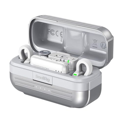 SmallRig Wireless Mic S70 (2 TX + 2 RX + Charging Case) - White | Invisible Microphone, USB-C and 3.5mm RX, Noise Cancelling for Vlog/ TikTok/ Interview etc. - color: White, style: 2 TX + 2 RX