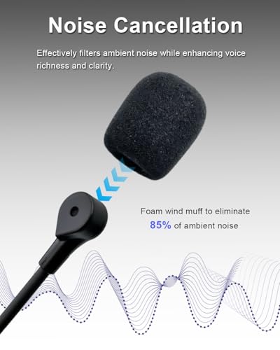 Replacement Game Microphone for JBL Quantum 100 Headsets | For PS5 PS4 PC Xbox MAC, Detachable Noise Cancelling, Game Voice Mic Boom, 2.5mm Jack, Black