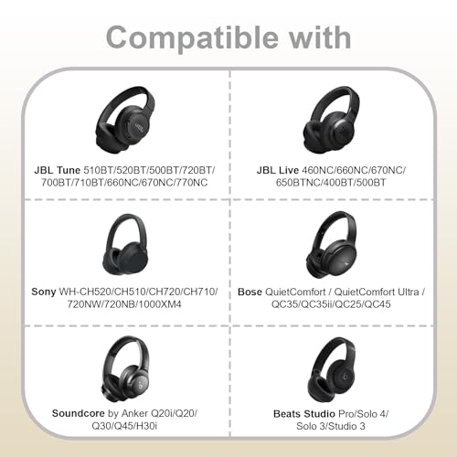 Headphone Headset Case Bag Compatible with JBL Tune 770NC, 720BT, 510BT, 520BT, 500BT | Soundcore by Anker Q20i, Q20, Q30, Q45 | Sony | BERIBES | TOZO | KVIDIO | JLab | Bose On-Ear Headphones - Khaki - color: 5.Khaki