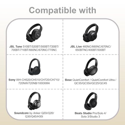 Headphone Headset Case Bag Compatible with JBL Tune 770NC, 720BT, 510BT, 520BT, 500BT | Soundcore by Anker Q20i, Q20, Q30, Q45 | Sony | BERIBES | TOZO | KVIDIO | JLab | Bose On-Ear Headphones - Khaki - color: 5.Khaki