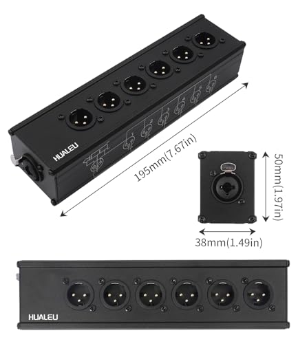 3Pin XLR & 1/4 TRS Female to 6 XLR Male 1 in 6out Splitter Adapter,Balanced Parallel 6Way XLR Single Input to six Output Connection Adapter for Mixer, Microphone, Audio Player, Audio decoder - color: XLR 1F TO 6M