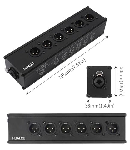 3Pin XLR & 1/4 TRS Female to 6 XLR Male 1 in 6out Splitter Adapter,Balanced Parallel 6Way XLR Single Input to six Output Connection Adapter for Mixer, Microphone, Audio Player, Audio decoder - color: XLR 1F TO 6M