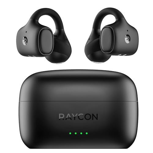 Raycon Everyday Clip On Earbuds - Open Ear Headphones, Lightweight Wireless Earbuds Bluetooth, Sweat & Water Resistant Earphones, Clip Earbuds with Buttons, 30 Hours Battery Life (Carbon Black) - color: Carbon Black
