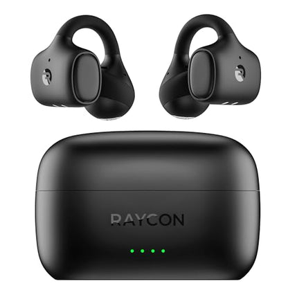 Raycon Everyday Clip On Earbuds - Open Ear Headphones, Lightweight Wireless Earbuds Bluetooth, Sweat & Water Resistant Earphones, Clip Earbuds with Buttons, 30 Hours Battery Life (Carbon Black) - color: Carbon Black