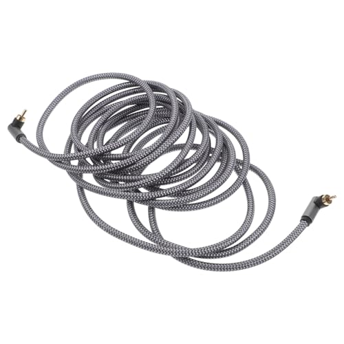 5m Digital Coaxial Audio Cable with Braided Jacket, Dual Cords for Amplifier and Home Theater, Television Accessories Compatible with Subwoofers and HDTV Systems