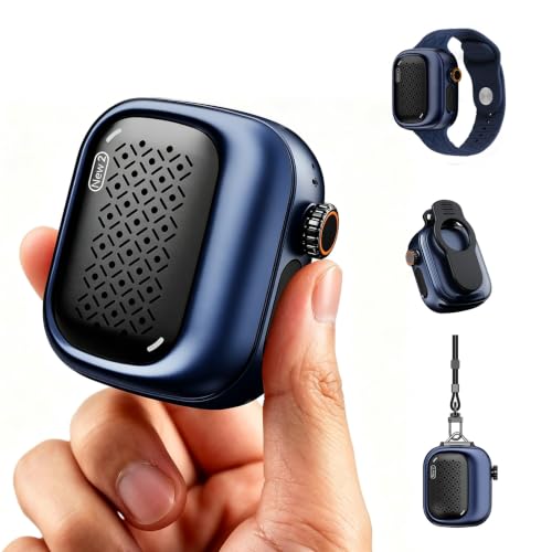 SBUSFGT Wearable Bluetooth Speaker, 43g Mini Clip-On Bluetooth Speaker, 3 Wearable Ways, 20H Playtime Dustproof Multi Pairing Stereo Speaker for Hiking, Swimming, Shower, Outdoor Activities(Blue) - color: Blue