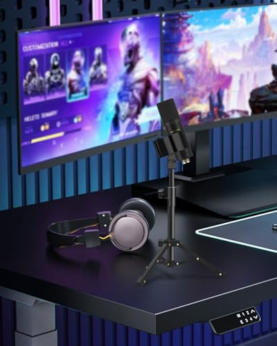 Upgraded Microphone Clip Holder, Universal Adjustable Microphone Holder for All Microphones Size at 32mm-60mm, with 5/8" to 3/8" Screw Adapter - 2 Pack