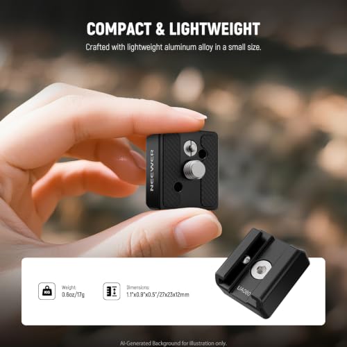 NEEWER Cold Shoe Mount Adapter Set (2 Pack), 1/4" Screw, Spring Loaded Anti Off Pins for ARRI, Compatible with DJI Mic Transmitter, Flash, Monitor Mount, LED Panel Light, Magic Arm, Tripod, UA080 - style: UA080(2-Pack)