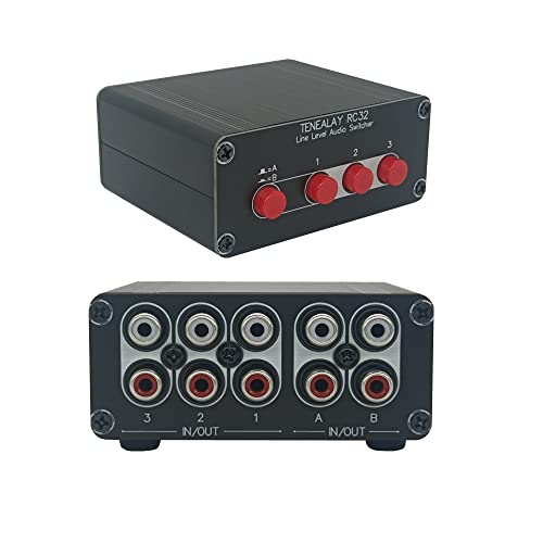 3 in 2 Out RCA Stereo Audio Switch Input Signal Source Switcher Selector Splitter Box -RC32 - color: 3-IN-2-OUT RCA Switch