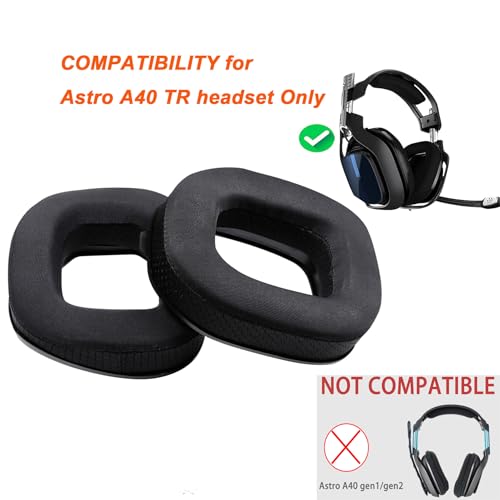 A40 TR Cooling Gel Replacement Ear Pads for Astro A40TR Headphone, EarPads Cushions with Comfort Fabric, Noise Isolation Foam - size: A40 TR Earpad