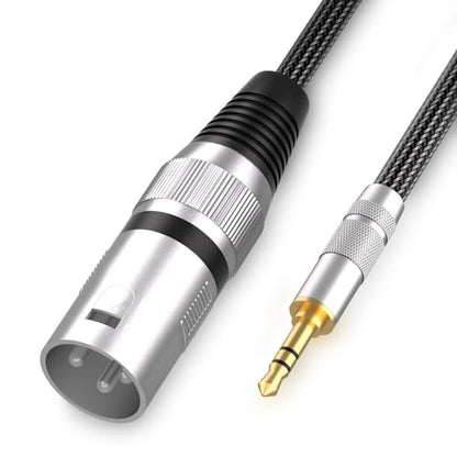 Tisino Male XLR to 3.5mm TRS Mini Jack Unbalanced Microphone Cable, 3.3 FT | 1/8" to XLR Male Adapter Cord for Laptop/PC/Mixer/Speaker, Unbalanced 3.5mm Jack to XLR Gold-Plated Shielded Wire - size: 3.3 feet