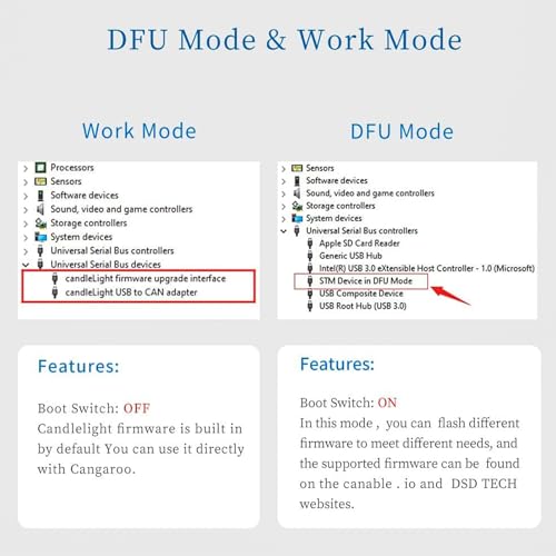 DSD TECH SH-C31G Isolated USB to CAN Adapter with FD Support Based on Canable 2.0 Pro - style: Isolated