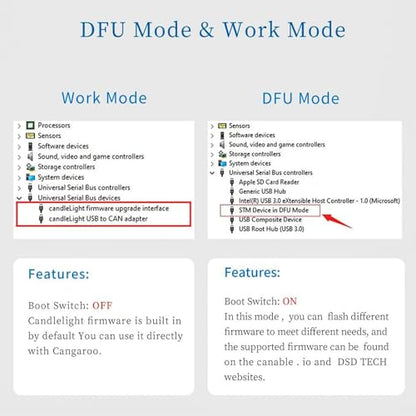 DSD TECH SH-C31G Isolated USB to CAN Adapter with FD Support Based on Canable 2.0 Pro - style: Isolated